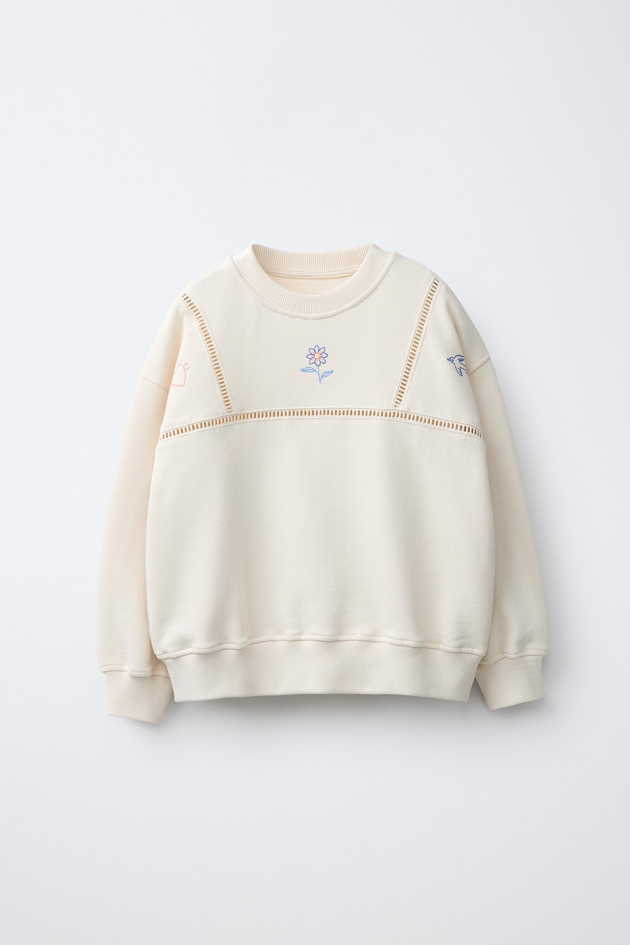 EMBROIDERED INSET SWEATSHIRT